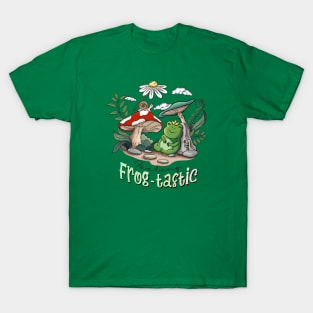Frog-Tastic Adventure - Playful Frog Themed Design T-Shirt